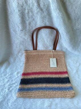 Multicolor Woven Tote Bag